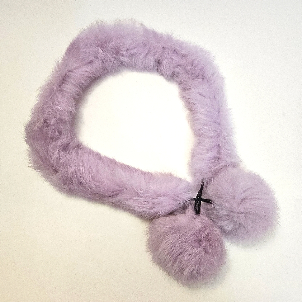 Rabbit Fur Scarf in lovely Pale Purple Color